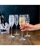 4 Flûtes à Champagne en Cristal transparentes -  D.15 cm