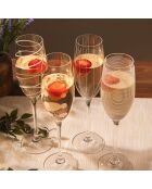 4 Flûtes à Champagne en Cristal transparentes -  D.15 cm
