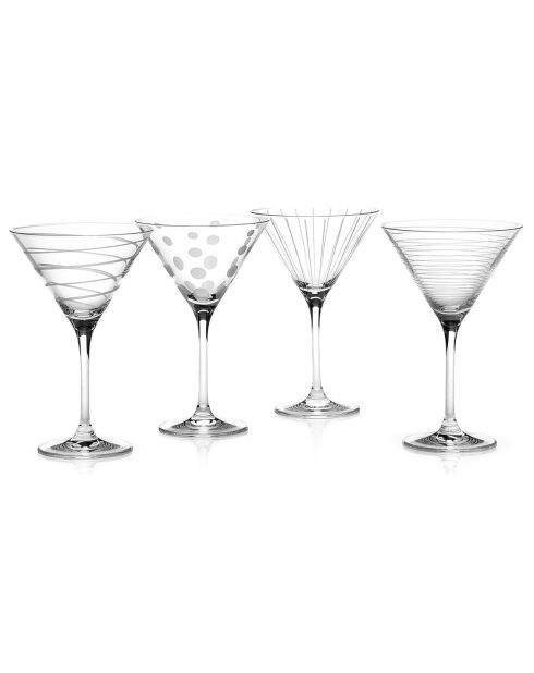 4 Verres À Martini en Cristal transparents -  D.25 cm