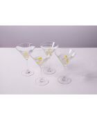 4 Verres À Martini en Cristal transparents -  D.25 cm