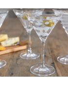 4 Verres À Martini en Cristal transparents -  D.25 cm