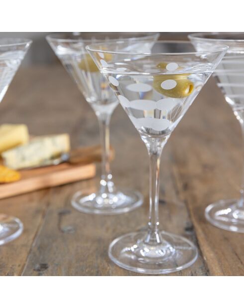 4 Verres À Martini en Cristal transparents -  D.25 cm
