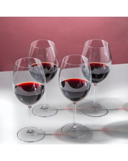 4 Verres à vin en Cristal transparents -  D.23 cm
