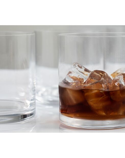 4 Verres à Whisky en Cristal transparents -  D.8 cm