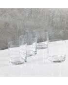 4 Verres à Whisky en Cristal transparents -  D.8 cm