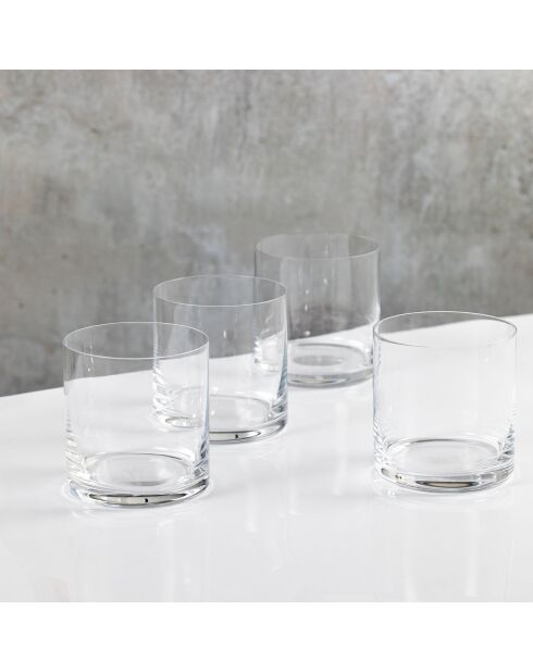 4 Verres à Whisky en Cristal transparents -  D.8 cm