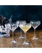 4 Flûtes à champagne en Cristal transparentes -  12.5x12.5x18.5 cm