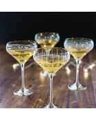 4 Flûtes à champagne en Cristal transparentes -  12.5x12.5x18.5 cm