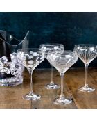 4 Flûtes à champagne en Cristal transparentes -  12.5x12.5x18.5 cm