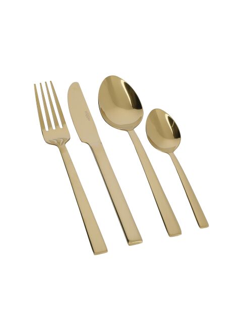 Set posate dorate - 16 pezzi