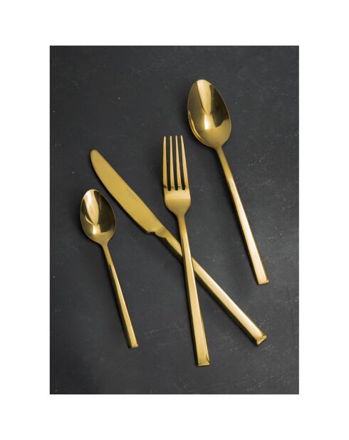 Set posate dorate - 16 pezzi