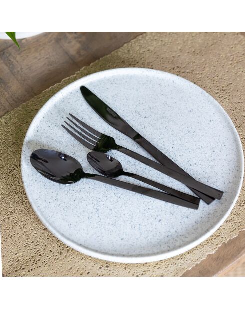 Besteckset schwarz - 16-teilig