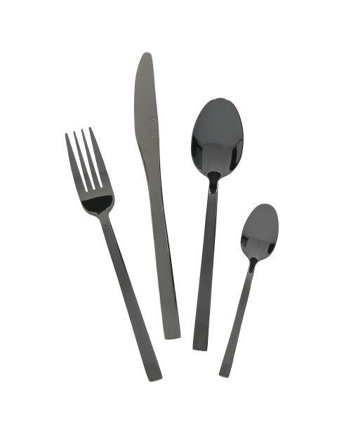 Besteckset schwarz - 16-teilig