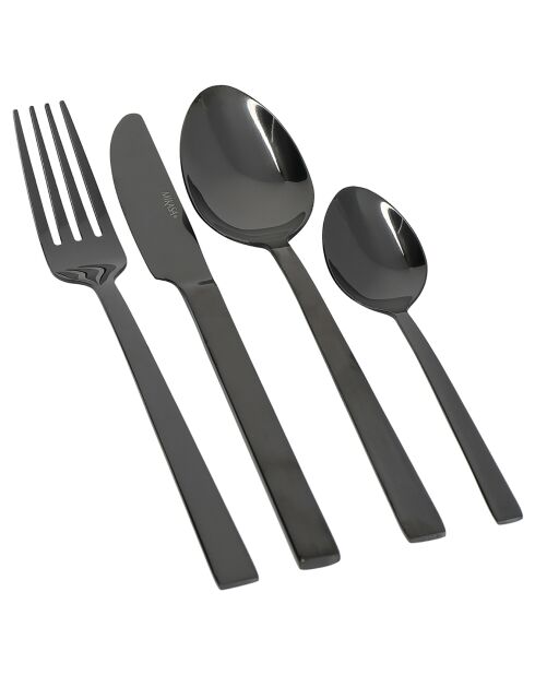 Besteckset schwarz - 16-teilig