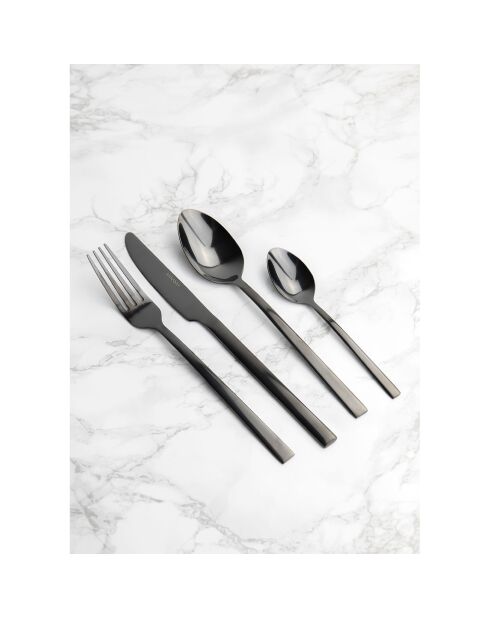 Besteckset schwarz - 16-teilig