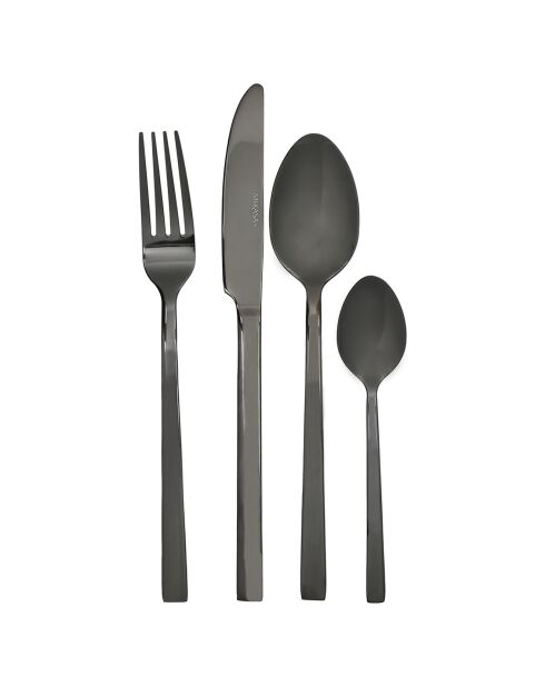 Besteckset schwarz - 16-teilig