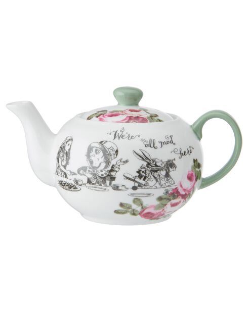 Mini theière en Céramique Alice au pays des Merveilles bleue - 400 ml