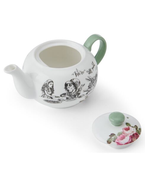 Mini theière en Céramique Alice au pays des Merveilles bleue - 400 ml