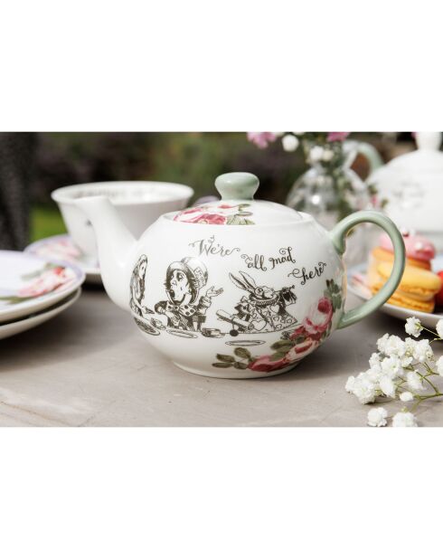Mini theière en Céramique Alice au pays des Merveilles bleue - 400 ml