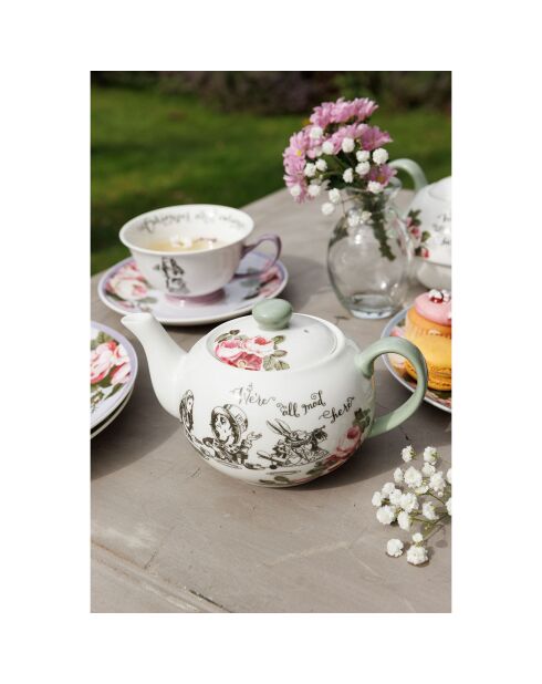 Mini theière en Céramique Alice au pays des Merveilles bleue - 400 ml