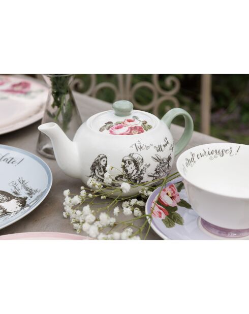 Mini teiera in ceramica blu Alice nel Paese delle Meraviglie, 400 ml