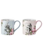 2 Mugs en Céramique Alice au pays des Merveilles multicolores -  380 ml