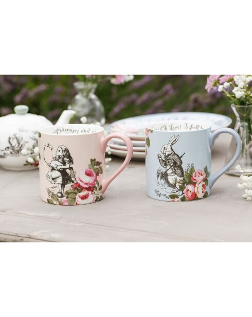 2 Mugs en Céramique Alice au pays des Merveilles multicolores -  380 ml