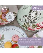 4 Assiettes à dessert en Céramique Alice au pays des Merveilles multicolores - D.21 cm
