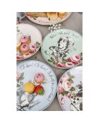 4 Assiettes à dessert en Céramique Alice au pays des Merveilles multicolores - D.21 cm