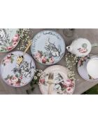 4 Assiettes à dessert en Céramique Alice au pays des Merveilles multicolores - D.21 cm