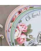 4 Assiettes à dessert en Céramique Alice au pays des Merveilles multicolores - D.21 cm