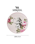 4 Assiettes à dessert en Céramique Alice au pays des Merveilles multicolores - D.21 cm