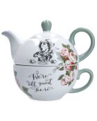 Theière & Tasse en Céramique empilables Alice au pays des Merveilles blanches