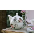 Theière & Tasse en Céramique empilables Alice au pays des Merveilles blanches