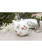 Theière & Tasse en Céramique empilables Alice au pays des Merveilles blanches