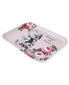 Grand plateau rectangulaire Alice au pays des Merveilles rose -  32x43 cm