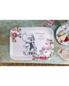Grand plateau rectangulaire Alice au pays des Merveilles rose -  32x43 cm