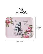 Grand plateau rectangulaire Alice au pays des Merveilles rose -  32x43 cm
