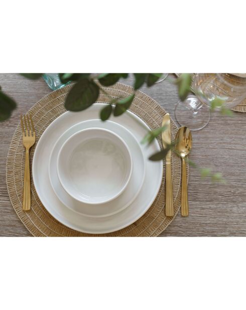 Service de Table en Porcelaine Camberlie blanc - 12 pièces