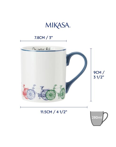 Tasse en Porcelaine imprimée blanche - 280 ml
