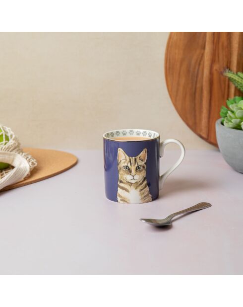 Tasse en Porcelaine imprimée bleue - 280 ml