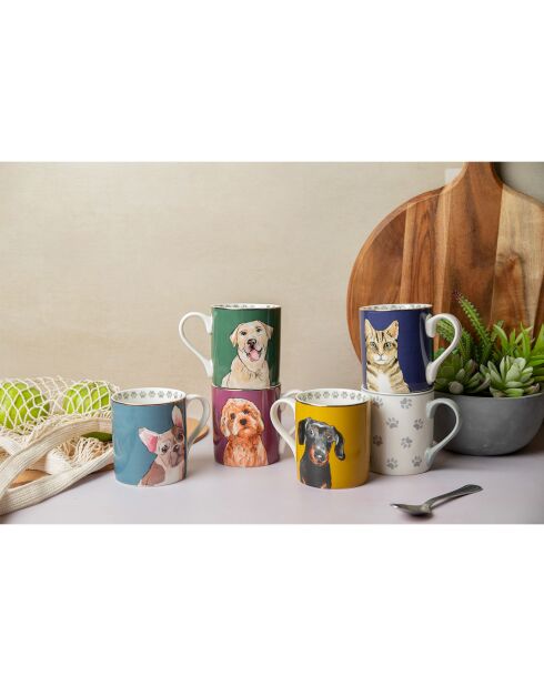 Tasse en Porcelaine imprimée bleue - 280 ml