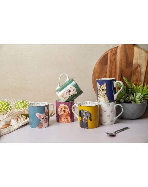 Tasse en Porcelaine imprimée bleue - 280 ml