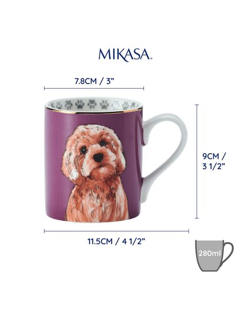 Tasse en Porcelaine imprimée violette - 280 ml
