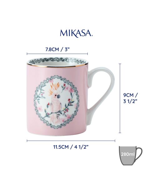Tasse en Porcelaine imprimée rose - 280 ml