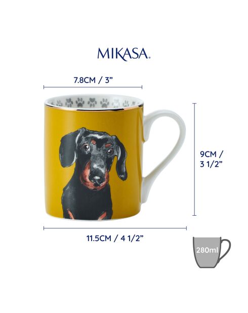 Tasse en Porcelaine imprimée jaune - 280 ml