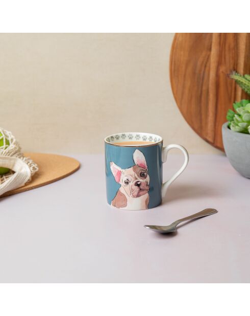 Tasse en Porcelaine imprimée bleue - 280 ml