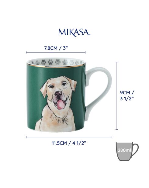 Tasse en Porcelaine imprimée verte - 280 ml