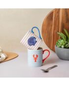 Tasse en Porcelaine imprimée bleue - 280 ml