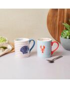Tasse en Porcelaine imprimée bleue - 280 ml